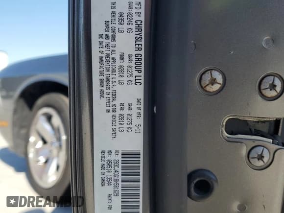 ✅ 2011 Dodge Challenger • VIN: 2B3CJ4DG1BH581629 • Lot: 45245165. Wystawiony na Copart z przebiegiem 162 983 mil. Bezpłatny archiwum sprzedaży aukcyjnych z USA i szczegółowy raport historii pojazdu na DreamBid. Zdjęcie 12.