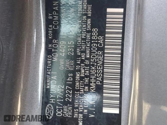 ✅ 2013 Hyundai Genesis Coupe Track • VIN: KMHHU6KJ5DU091888 • Лот: 82556775. Опубликован ранее на Copart с пробегом 89 525 миль. Бесплатный доступ к архиву аукционных продаж из США и подробный отчёт об истории автомобиля на DreamBid. Изображение 12.