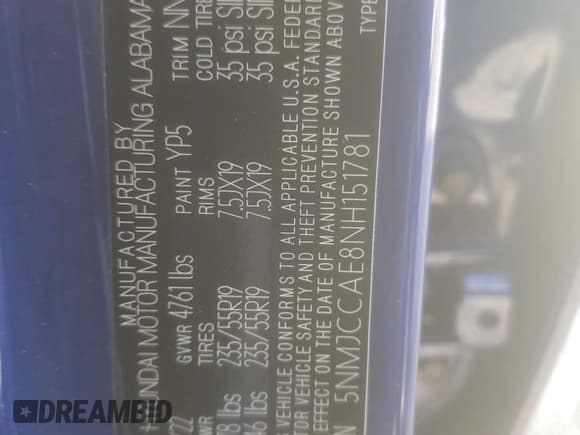 ✅ 2022 Hyundai Tucson SEL • VIN: 5NMJCCAE8NH151781 • Lot: 68097072. Wystawiony na Copart z przebiegiem 2 169 mil. Bezpłatny archiwum sprzedaży aukcyjnych z USA i szczegółowy raport historii pojazdu na DreamBid. Zdjęcie 13.