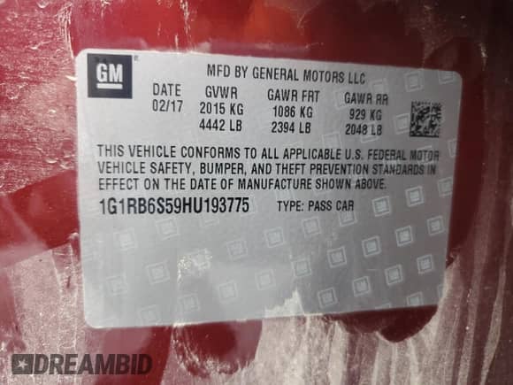 2017 Chevrolet Volt Premier z VIN 1G1RB6S59HU193775, wystawiony jako Copart lot #89468535 z przebiegiem 112 550 mil mil oraz Czysty tytuł • Clean title. Historia ofert i sprzedaży dostępna na DreamBid. Obrazek 14.