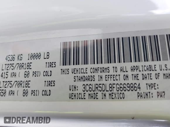 ✅ 2015 Ram 2500 Outdoorsman • VIN: 3C6UR5DL8FG669864 • Lot: 42285149. Listed on IAAI with 142,985 mi. Free auction sales archive from the USA and detailed vehicle history report at DreamBid. Image 9.