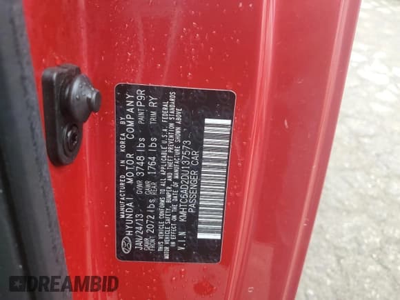 ✅ 2013 Hyundai Veloster w/Gray Int • VIN: KMHTC6AD2DU137573 • Lot: 50598474. Wystawiony na Copart z przebiegiem 82 258 mil. Bezpłatny archiwum sprzedaży aukcyjnych z USA i szczegółowy raport historii pojazdu na DreamBid. Zdjęcie 13.