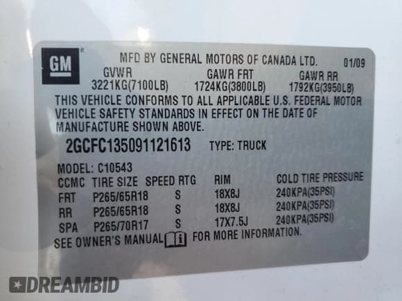 ✅ 2009 Chevrolet Silverado 1500 • VIN: 2GCFC135091121613 • Lot: 49865475. Listed on Copart with 169,755 mi. Free auction sales archive from the USA and detailed vehicle history report at DreamBid. Image 12.