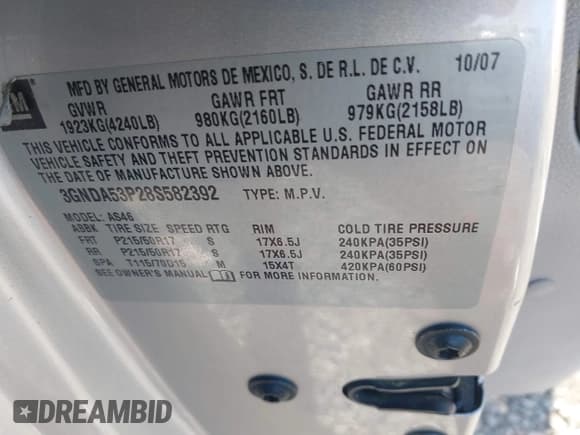 ✅ 2008 Chevrolet HHR LT • VIN: 3GNDA53P28S582392 • Lot: 41982966. Listed on IAAI with 198,217 mi. Free auction sales archive from the USA and detailed vehicle history report at DreamBid. Image 9.