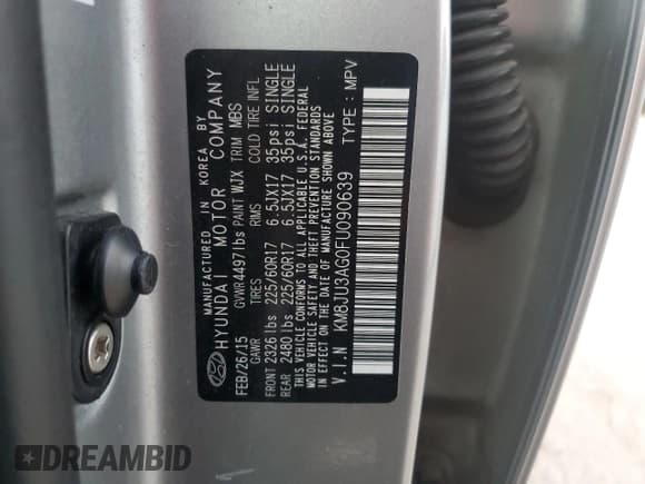 ✅ 2015 Hyundai Tucson SE • VIN: KM8JU3AG0FU090639 • Lot: 87036235. Listed on Copart with 70,319 mi. Free auction sales archive from the USA and detailed vehicle history report at DreamBid. Image 13.