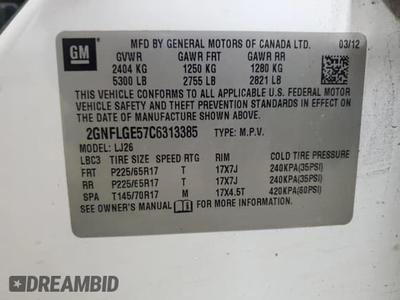 ✅ 2012 Chevrolet Equinox LTZ • VIN: 2GNFLGE57C6313385 • Лот: 84266195. Опубликован ранее на Copart с пробегом 190 210 миль. Бесплатный доступ к архиву аукционных продаж из США и подробный отчёт об истории автомобиля на DreamBid. Изображение 14.