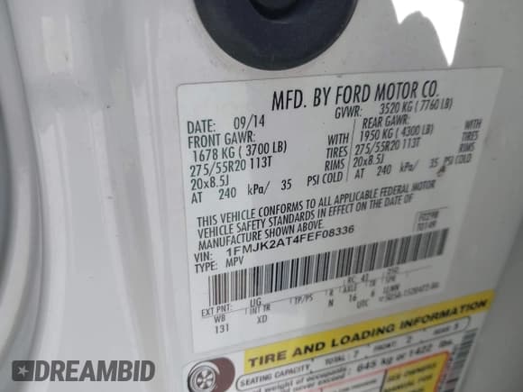 ✅ 2015 Ford Expedition Max Limited • VIN: 1FMJK2AT4FEF08336 • Lot: 43398799. Wystawiony na IAAI z przebiegiem 188 749 mil. Bezpłatny archiwum sprzedaży aukcyjnych z USA i szczegółowy raport historii pojazdu na DreamBid. Zdjęcie 9.