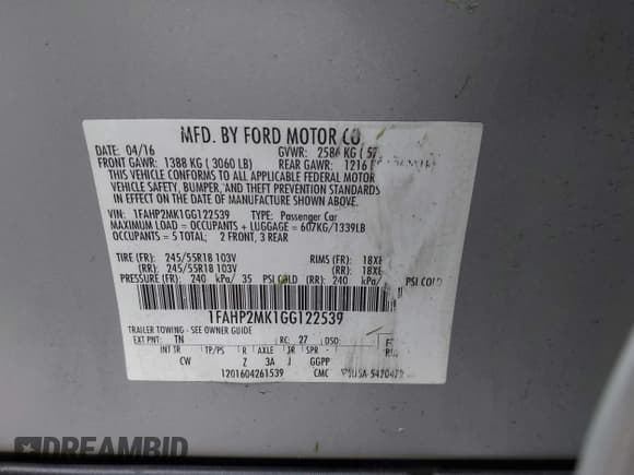 ✅ 2016 Ford Police Interceptor • VIN: 1FAHP2MK1GG122539 • Лот: 43756750. Опубликован ранее на IAAI с пробегом 214 853 миль. Бесплатный доступ к архиву аукционных продаж из США и подробный отчёт об истории автомобиля на DreamBid. Изображение 9.