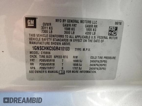 ✅ 2016 Chevrolet Suburban LT • VIN: 1GNSCHKC5GR410103 • Lot: 68294644. Wystawiony na Copart z przebiegiem 165 064 mil. Bezpłatny archiwum sprzedaży aukcyjnych z USA i szczegółowy raport historii pojazdu na DreamBid. Zdjęcie 13.