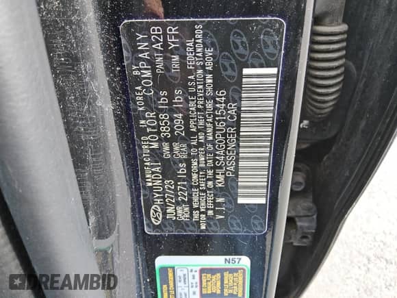 2023 Hyundai Elantra SEL с VIN KMHLS4AG0PU615446, выставлен на аукционе Copart как лот 84434045 с пробегом 85 851 миль миль и Чистый • Clean title. История ставок и продаж доступна на DreamBid. Изображение 12.