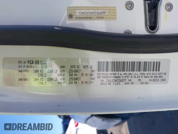✅ 2015 Jeep Compass High Altitude • VIN: 1C4NJDEB4FD303577 • Lot: 43438249. Wystawiony na IAAI z przebiegiem 116 464 mil. Bezpłatny archiwum sprzedaży aukcyjnych z USA i szczegółowy raport historii pojazdu na DreamBid. Zdjęcie 9.