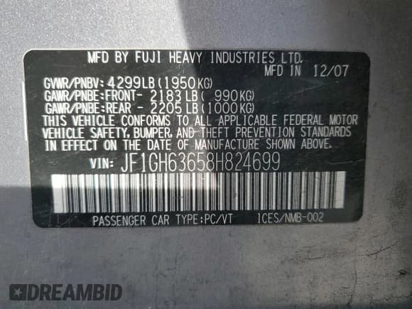 ✅ 2008 Subaru Impreza Outback Special Sports • VIN: JF1GH63658H824699 • Лот: 92265645. Опубликован ранее на Copart с пробегом 144 172 миль. Бесплатный доступ к архиву аукционных продаж из США и подробный отчёт об истории автомобиля на DreamBid. Изображение 13.