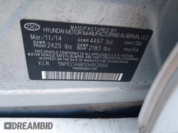 ✅ 2014 Hyundai Sonata Limited • VIN: 5NPEC4AB1EH912666 • Лот: 41672182. Опубликован ранее на IAAI с пробегом 111 003 миль. Бесплатный доступ к архиву аукционных продаж из США и подробный отчёт об истории автомобиля на DreamBid. Изображение 9.