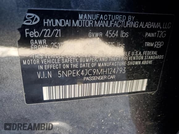 ✅ 2021 Hyundai Sonata N Line • VIN: 5NPEK4JC9MH124793 • Лот: 71841095. Опубликован ранее на Copart с пробегом 50 811 миль. Бесплатный доступ к архиву аукционных продаж из США и подробный отчёт об истории автомобиля на DreamBid. Изображение 13.