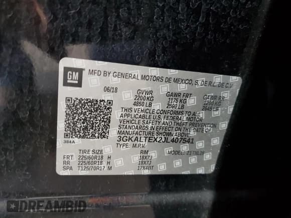 ✅ 2018 GMC Terrain SLE • VIN: 3GKALTEX2JL407541 • Lot: 71878705. Wystawiony na Copart z przebiegiem 112 495 mil. Bezpłatny archiwum sprzedaży aukcyjnych z USA i szczegółowy raport historii pojazdu na DreamBid. Zdjęcie 13.