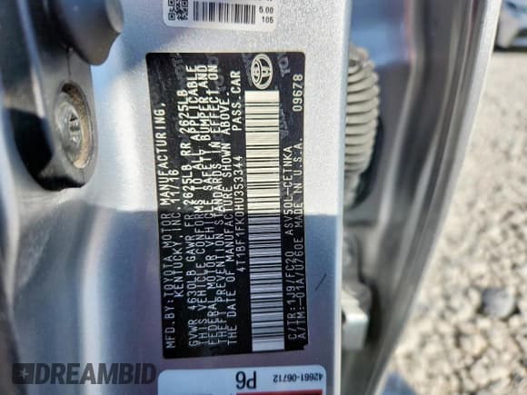 ✅ 2017 Toyota Camry XLE • VIN: 4T1BF1FK0HU353344 • Lot: 90912005. Wystawiony na Copart z przebiegiem 177 364 mil. Bezpłatny archiwum sprzedaży aukcyjnych z USA i szczegółowy raport historii pojazdu na DreamBid. Zdjęcie 12.