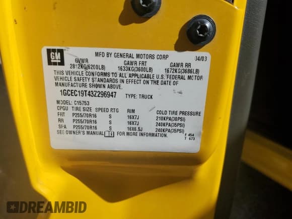 ✅ 2003 Chevrolet Silverado 1500 LS • VIN: 1GCEC19T43Z296947 • Лот: 73397764. Опубликован ранее на Copart с пробегом 267 930 миль. Бесплатный доступ к архиву аукционных продаж из США и подробный отчёт об истории автомобиля на DreamBid. Изображение 12.