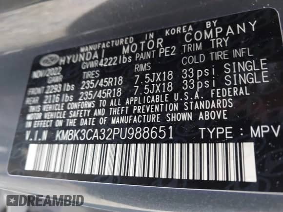 2023 Hyundai Kona N Line с VIN KM8K3CA32PU988651, выставлен на аукционе IAAI как лот 43330363 с пробегом 28 623 миль миль и . История ставок и продаж доступна на DreamBid. Изображение 9.