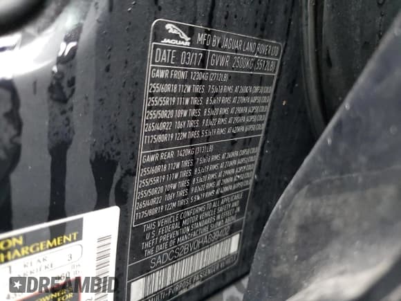 ✅ 2017 Jaguar F-Pace 35t • VIN: SADCS2BV0HA899402 • Lot: 72401724. Wystawiony na Copart z przebiegiem 215 624 mil. Bezpłatny archiwum sprzedaży aukcyjnych z USA i szczegółowy raport historii pojazdu na DreamBid. Zdjęcie 13.