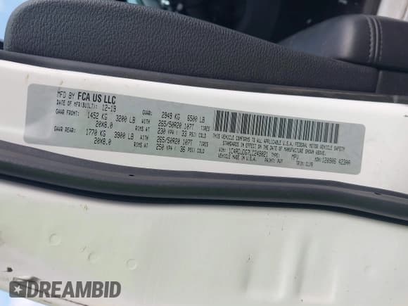 ✅ 2020 Dodge Durango GT • VIN: 1C4RDJDG7LC249021 • Лот: 43057997. Опубликован ранее на IAAI с пробегом 84 384 миль. Бесплатный доступ к архиву аукционных продаж из США и подробный отчёт об истории автомобиля на DreamBid. Изображение 9.