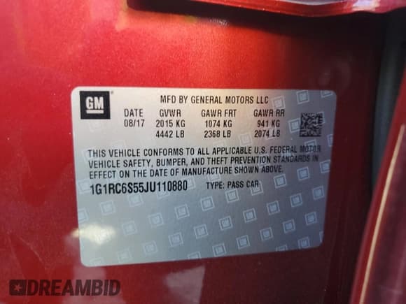 ✅ 2018 Chevrolet Volt LT • VIN: 1G1RC6S55JU110880 • Lot: 76948054. Wystawiony na Copart z przebiegiem 87 159 mil. Bezpłatny archiwum sprzedaży aukcyjnych z USA i szczegółowy raport historii pojazdu na DreamBid. Zdjęcie 13.