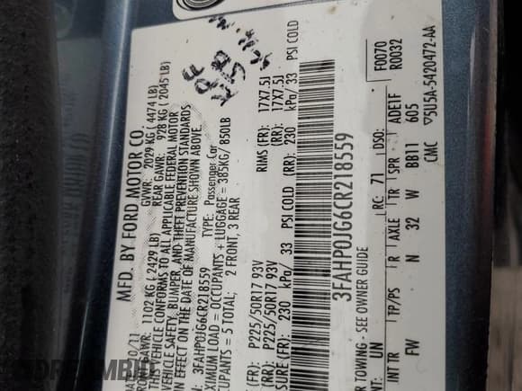 ✅ 2012 Ford Fusion SEL • VIN: 3FAHP0JG6CR218559 • Lot: 90133975. Listed on Copart with 141,409 mi. Free auction sales archive from the USA and detailed vehicle history report at DreamBid. Image 12.