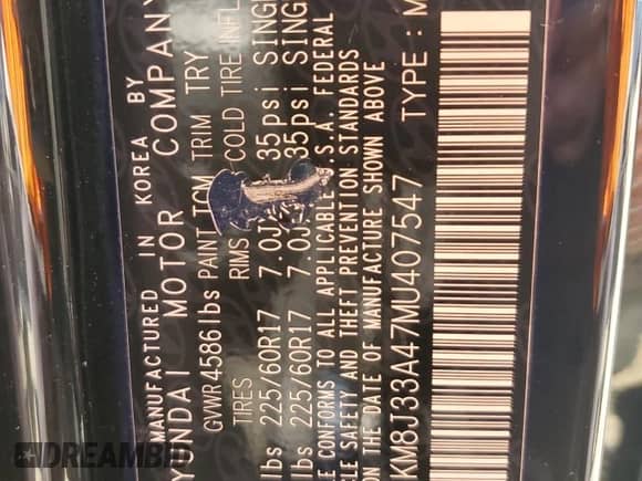 2021 Hyundai Tucson Value with VIN KM8J33A47MU407547, listed as a Copart auction lot 69693105 with 173,694 mi miles and Salvage title. Bid and sale history available at DreamBid. Image 13.