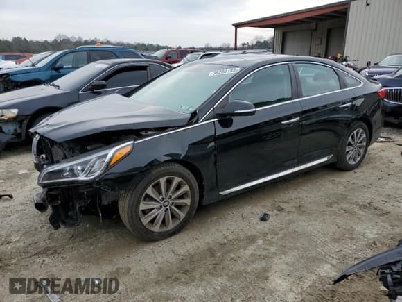 ✅ 2016 Hyundai Sonata Sport • VIN: 5NPE34AF8GH367023 • Lot: 36230183. Listed on Copart with 68,079 mi. Free auction sales archive from the USA and detailed vehicle history report at DreamBid. Image 1.