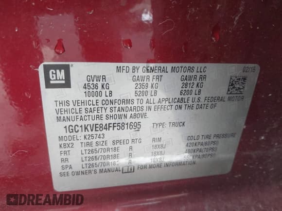 ✅ 2015 Chevrolet Silverado 2500HD LT • VIN: 1GC1KVE84FF581695 • Лот: 43382610. Опубликован ранее на IAAI с пробегом 178 187 миль. Бесплатный доступ к архиву аукционных продаж из США и подробный отчёт об истории автомобиля на DreamBid. Изображение 9.