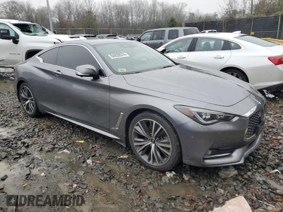 ✅ 2021 Infiniti Q60 Luxe • VIN: JN1EV7KL6MM470350 • Lot: 84838574. Listed on Copart with 27,374 mi. Free auction sales archive from the USA and detailed vehicle history report at DreamBid. Image 4.