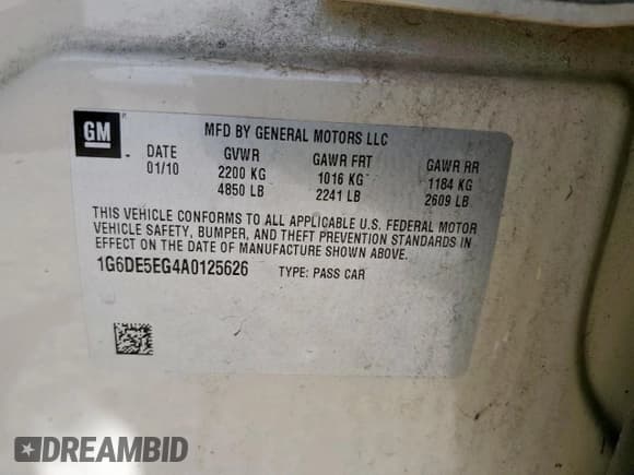 ✅ 2010 Cadillac CTS Luxury • VIN: 1G6DE5EG4A0125626 • Lot: 84596695. Wystawiony na Copart z przebiegiem 95 873 mil. Bezpłatny archiwum sprzedaży aukcyjnych z USA i szczegółowy raport historii pojazdu na DreamBid. Zdjęcie 12.