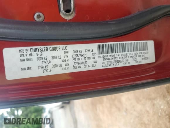 ✅ 2010 Dodge 1500 Sport • VIN: 1D7RB1GT5AS249686 • Lot: 59910845. Wystawiony na Copart z przebiegiem 124 836 mil. Bezpłatny archiwum sprzedaży aukcyjnych z USA i szczegółowy raport historii pojazdu na DreamBid. Zdjęcie 13.
