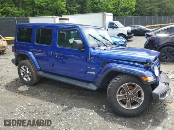 ✅ 2020 Jeep Wrangler Unlimited Sahara • VIN: 1C4HJXEG5LW182696 • Lot: 56458365. Listed on Copart with Not provided. Free auction sales archive from the USA and detailed vehicle history report at DreamBid. Image 4.