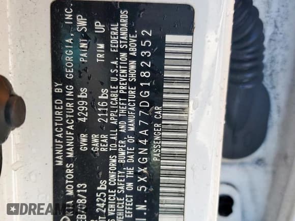 ✅ 2013 Kia Optima EX • VIN: 5XXGN4A77DG182352 • Lot: 54130995. Wystawiony na Copart z przebiegiem 174 866 mil. Bezpłatny archiwum sprzedaży aukcyjnych z USA i szczegółowy raport historii pojazdu na DreamBid. Zdjęcie 12.