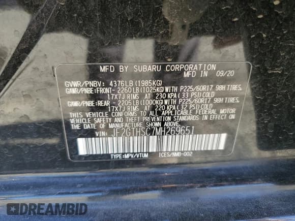 ✅ 2021 Subaru Crosstrek Special Sports • VIN: JF2GTHSC7MH269651 • Lot: 90934915. Wystawiony na Copart z przebiegiem 116 579 mil. Bezpłatny archiwum sprzedaży aukcyjnych z USA i szczegółowy raport historii pojazdu na DreamBid. Zdjęcie 14.