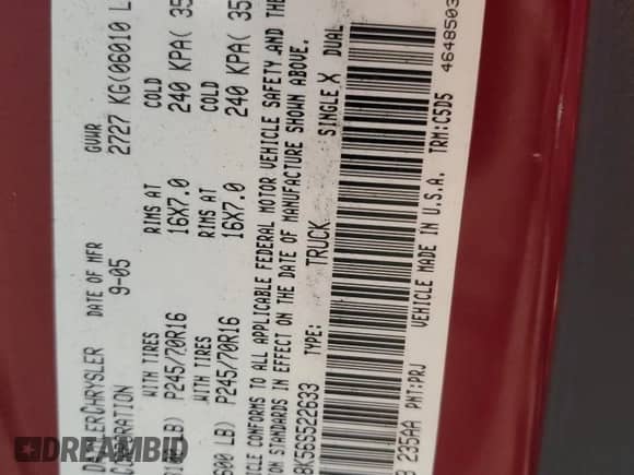 2006 Dodge Dakota ST с VIN 1D7HE28K56S522633, выставлен на аукционе Copart как лот 62197095 с пробегом 166 645 миль миль и Списание • Salvage title. История ставок и продаж доступна на DreamBid. Изображение 12.