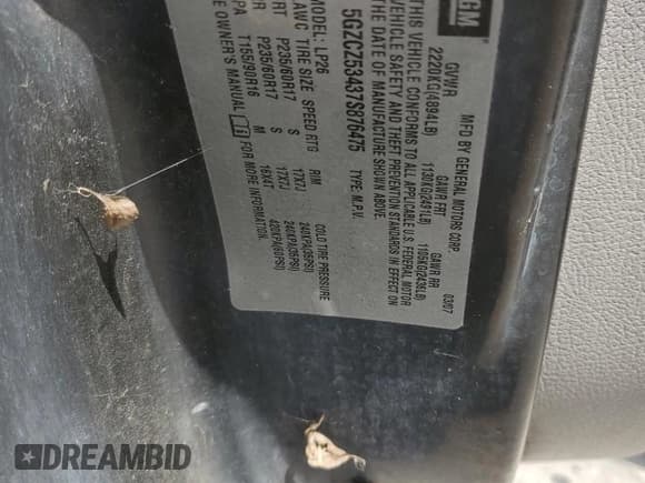 ✅ 2007 Saturn VUE V6 • VIN: 5GZCZ53437S876475 • Lot: 57312965. Wystawiony na Copart z przebiegiem 232 058 mil. Bezpłatny archiwum sprzedaży aukcyjnych z USA i szczegółowy raport historii pojazdu na DreamBid. Zdjęcie 13.