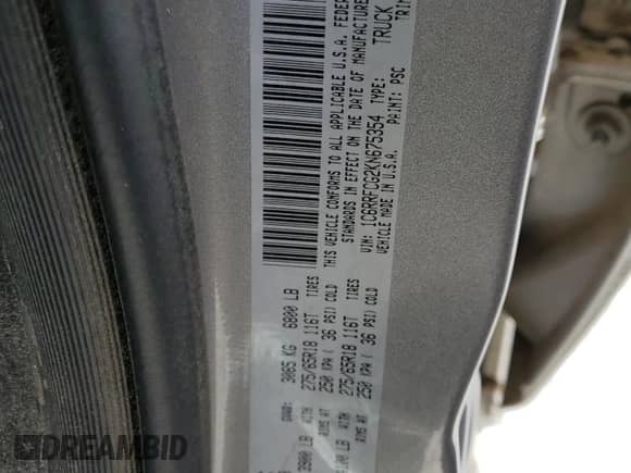 2019 Ram 1500 Tradesman с VIN 1C6RRFCG2KN675354, выставлен на аукционе Copart как лот 48896165 с пробегом 86 234 миль миль и Списание • Salvage title. История ставок и продаж доступна на DreamBid. Изображение 12.