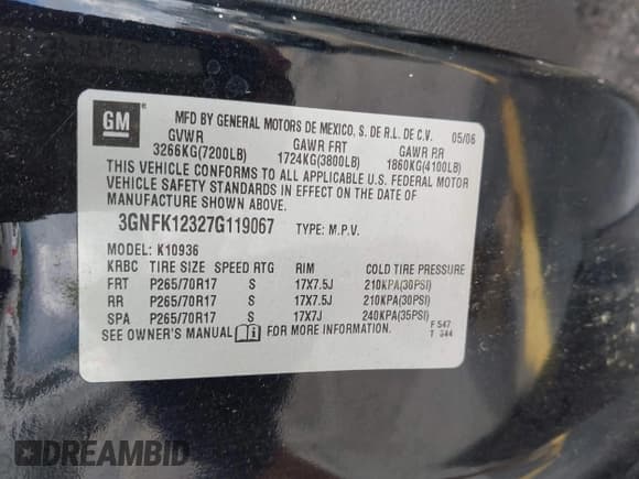 ✅ 2007 Chevrolet Avalanche LTZ • VIN: 3GNFK12327G119067 • Лот: 42949086. Опубликован ранее на IAAI с пробегом 287 417 миль. Бесплатный доступ к архиву аукционных продаж из США и подробный отчёт об истории автомобиля на DreamBid. Изображение 9.