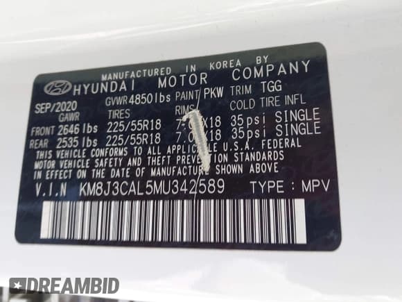 ✅ 2021 Hyundai Tucson Limited • VIN: KM8J3CAL5MU342589 • Lot: 42021098. Listed on IAAI with 58,551 mi. Free auction sales archive from the USA and detailed vehicle history report at DreamBid. Image 9.