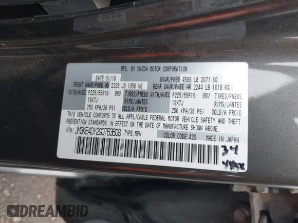 ✅ 2016 Mazda CX-5 Grand Touring • VIN: JM3KE4DY2G0763608 • Lot: 43864275. Wystawiony na IAAI z przebiegiem 95 452 mil. Bezpłatny archiwum sprzedaży aukcyjnych z USA i szczegółowy raport historii pojazdu na DreamBid. Zdjęcie 9.