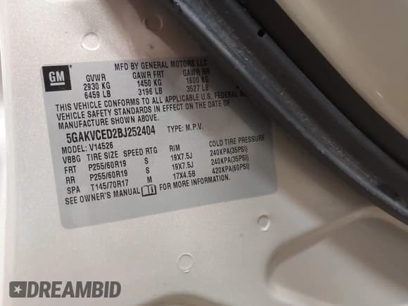 ✅ 2011 Buick Enclave CXL-2 • VIN: 5GAKVCED2BJ252404 • Lot: 43727562. Listed on IAAI with 96,276 mi. Free auction sales archive from the USA and detailed vehicle history report at DreamBid. Image 9.