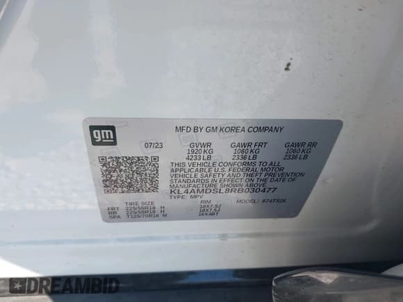 ✅ 2024 Buick Encore GX Sport Touring • VIN: KL4AMDSL8RB030477 • Lot: 43027241. Listed on IAAI with 30,139 mi. Free auction sales archive from the USA and detailed vehicle history report at DreamBid. Image 9.