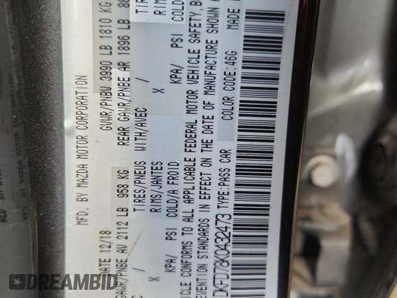 ✅ 2019 Mazda CX-3 Grand Touring • VIN: JM1DKFD78K0432473 • Лот: 69638675. Опубликован ранее на Copart с пробегом 108 024 миль. Бесплатный доступ к архиву аукционных продаж из США и подробный отчёт об истории автомобиля на DreamBid. Изображение 12.