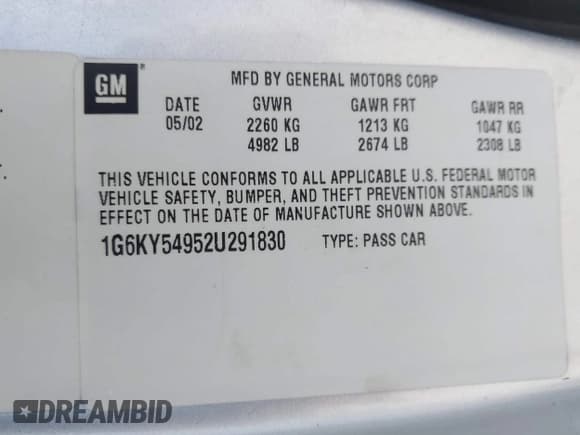✅ 2002 Cadillac Seville Touring STS • VIN: 1G6KY54952U291830 • Lot: 42477961. Wystawiony na IAAI z przebiegiem 144 387 mil. Bezpłatny archiwum sprzedaży aukcyjnych z USA i szczegółowy raport historii pojazdu na DreamBid. Zdjęcie 9.