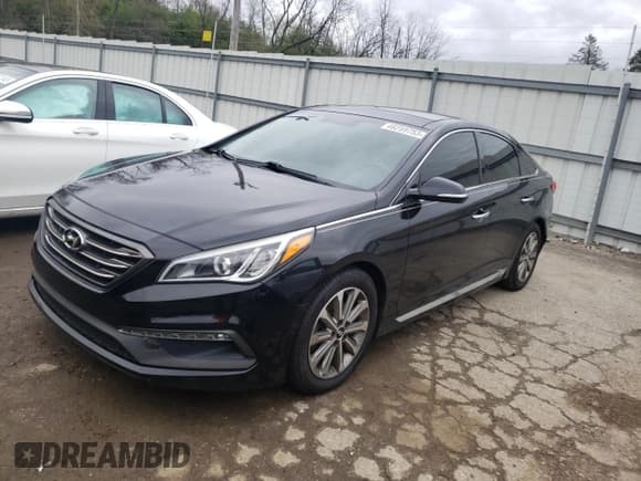 ✅ 2016 Hyundai Sonata Sport • VIN: 5NPE34AF7GH326639 • Лот: 48259753. Опубликован ранее на Copart с пробегом 85 092 миль. Бесплатный доступ к архиву аукционных продаж из США и подробный отчёт об истории автомобиля на DreamBid. Изображение 1.