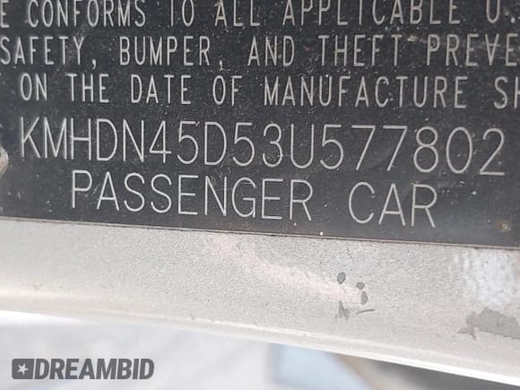 ✅ 2003 Hyundai Elantra GLS • VIN: KMHDN45D53U577802 • Lot: 42143159. Wystawiony na IAAI z przebiegiem 137 804 mil. Bezpłatny archiwum sprzedaży aukcyjnych z USA i szczegółowy raport historii pojazdu na DreamBid. Zdjęcie 9.