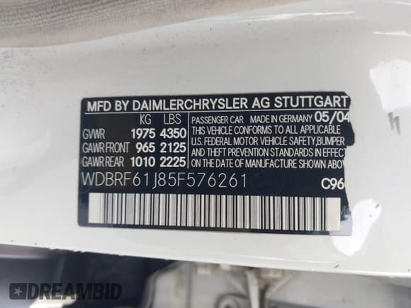 ✅ 2005 Mercedes-Benz C 240 • VIN: WDBRF61J85F576261 • Лот: 43698747. Опубликован ранее на IAAI с пробегом 220 061 миль. Бесплатный доступ к архиву аукционных продаж из США и подробный отчёт об истории автомобиля на DreamBid. Изображение 9.