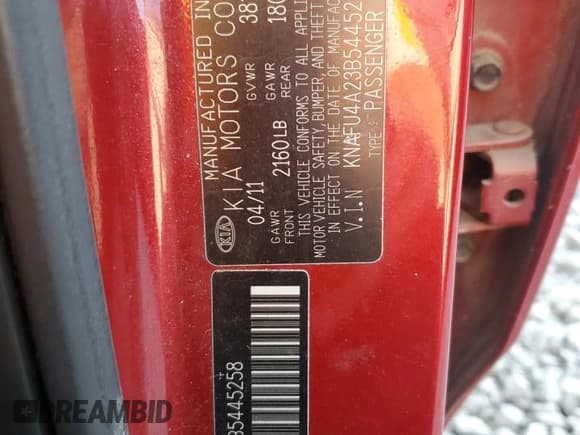 ✅ 2011 Kia Forte EX • VIN: KNAFU4A23B5445258 • Лот: 68742905. Опубликован ранее на Copart с пробегом 120 001 миль. Бесплатный доступ к архиву аукционных продаж из США и подробный отчёт об истории автомобиля на DreamBid. Изображение 13.