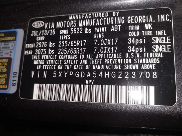 ✅ 2017 Kia Sorento LX • VIN: 5XYPGDA54HG223708 • Лот: 43908394. Опубликован ранее на IAAI с пробегом 91 460 миль. Бесплатный доступ к архиву аукционных продаж из США и подробный отчёт об истории автомобиля на DreamBid. Изображение 9.